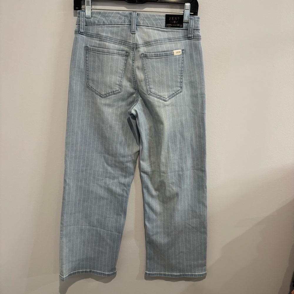 Jen7 for 7 for All Mankind Crop Wide‎ Leg Jeans Womens Pinstripe NEW Size 2 26
